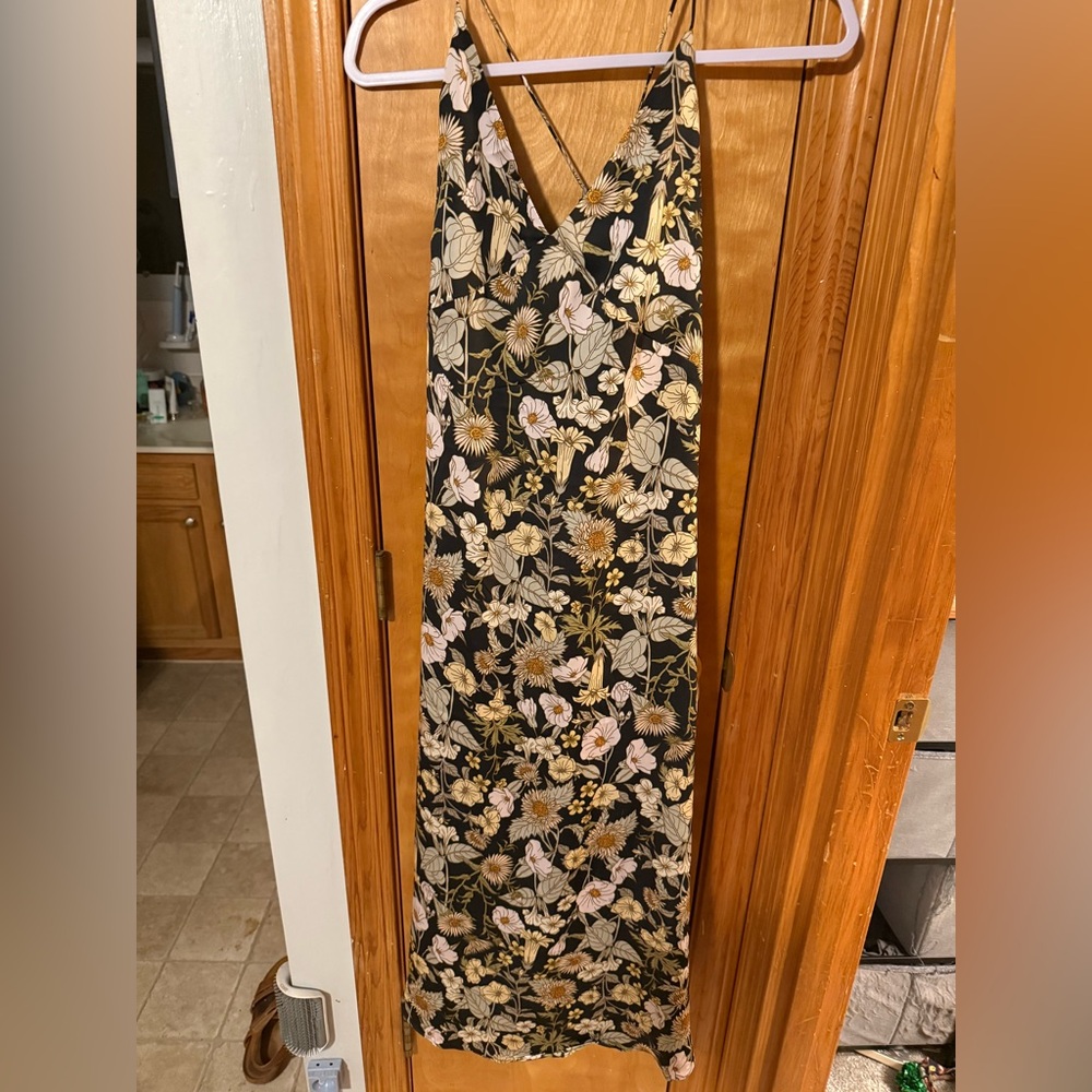 H&M Black and Gold Floral Maxi Dress